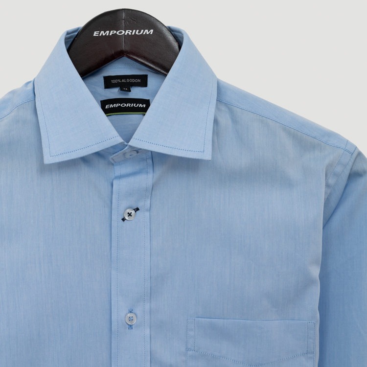camisa azul estructura plana marca emporium slim 140982 AZUL 2