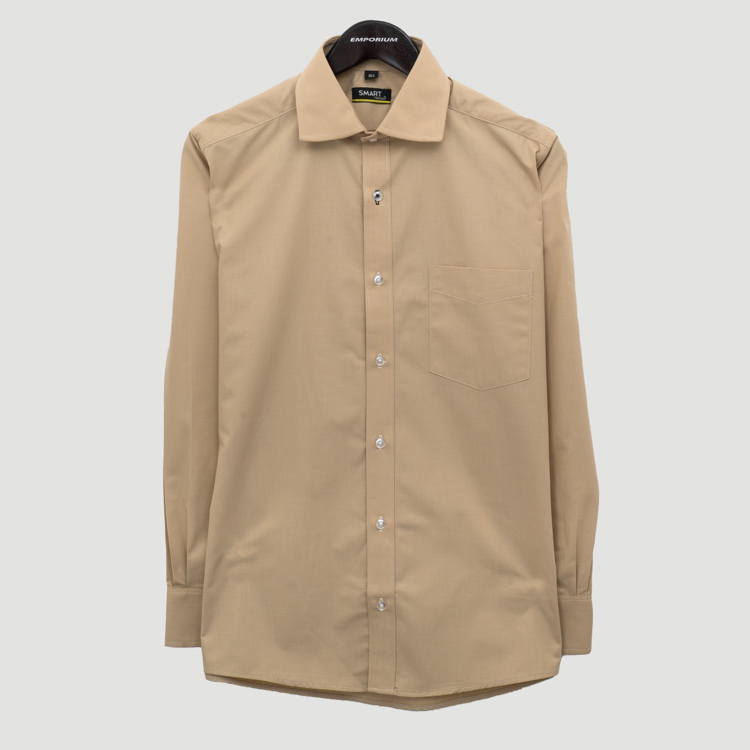 camisa beige estructura labrada marca smart slim 152585 BEIGE 1