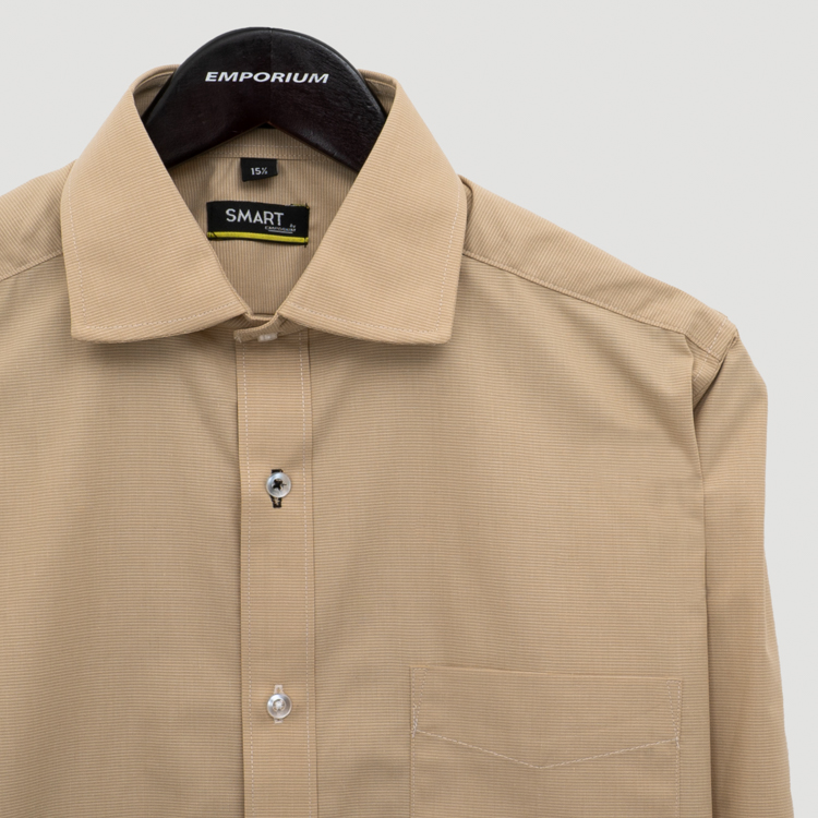camisa beige estructura labrada marca smart slim 152585 BEIGE 2
