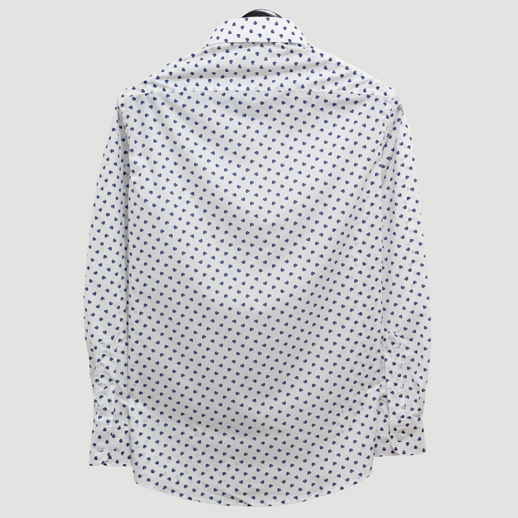 camisa blanca con diseno de treboles marca emporium slim 140483 BLANCO 3
