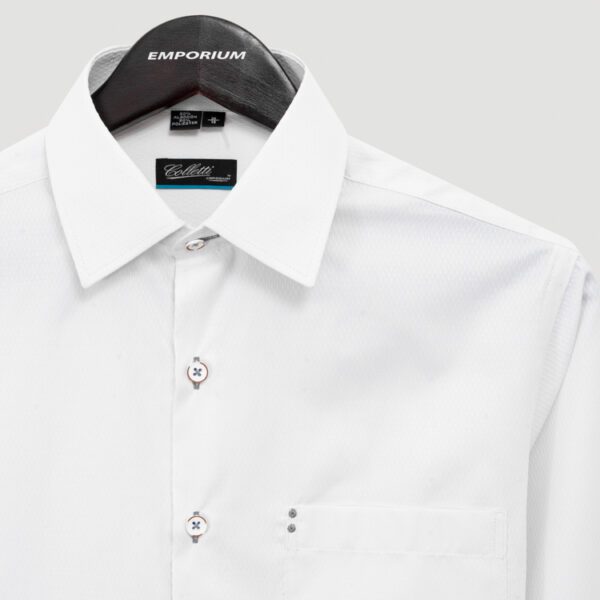 camisa blanca estructura labrada marca colletti cl sico 151091 BLANCO 2
