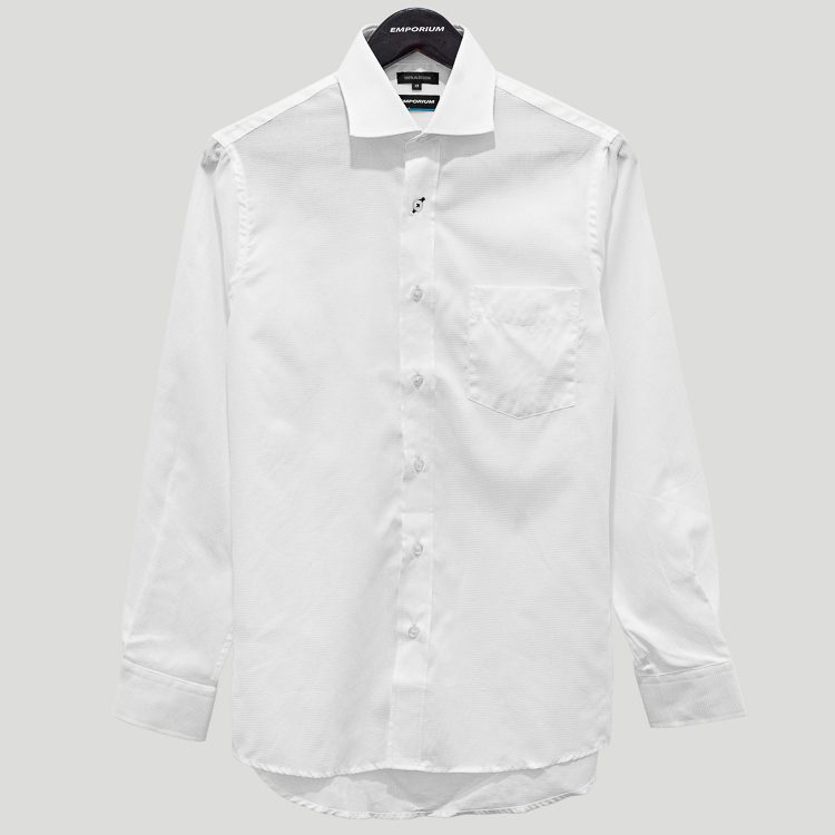 Camisa blanca diseño labrado en tela marca Emporium clásico | 124694