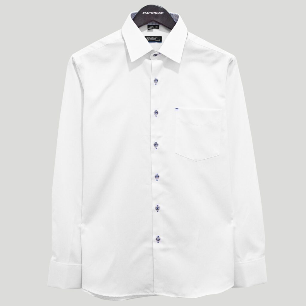 Camisa blanco estilo plano liso marca Colletti clásico | 131999