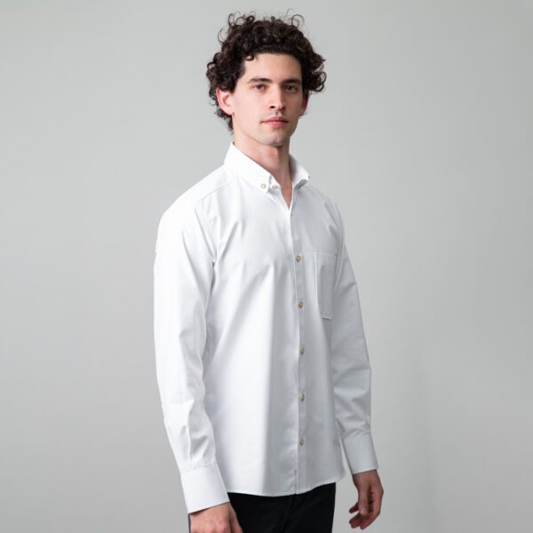 camisa blanco estructura oxford liso marca business casual slim 147712 249631 1
