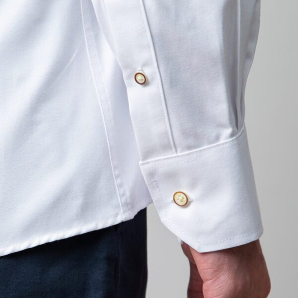 camisa blanco estructura oxford liso marca business casual slim 147712 249631 4