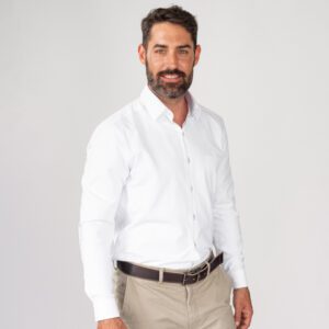 camisa blanco estructura plana con coderas marca business casual cl sico 144076 216862 1