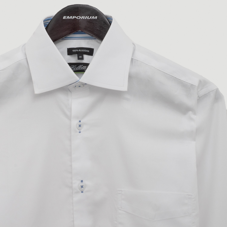 camisa blanco estructura plana marca colletti slim 158753 BLANCO 2
