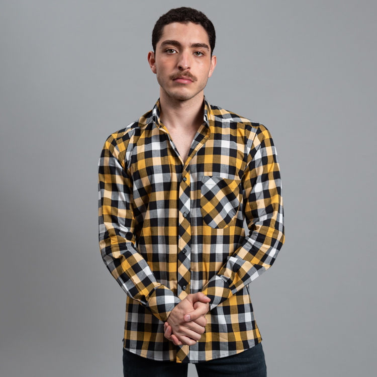 camisa casual caf estructura plana marca emporium slim 157577 CAFE 1