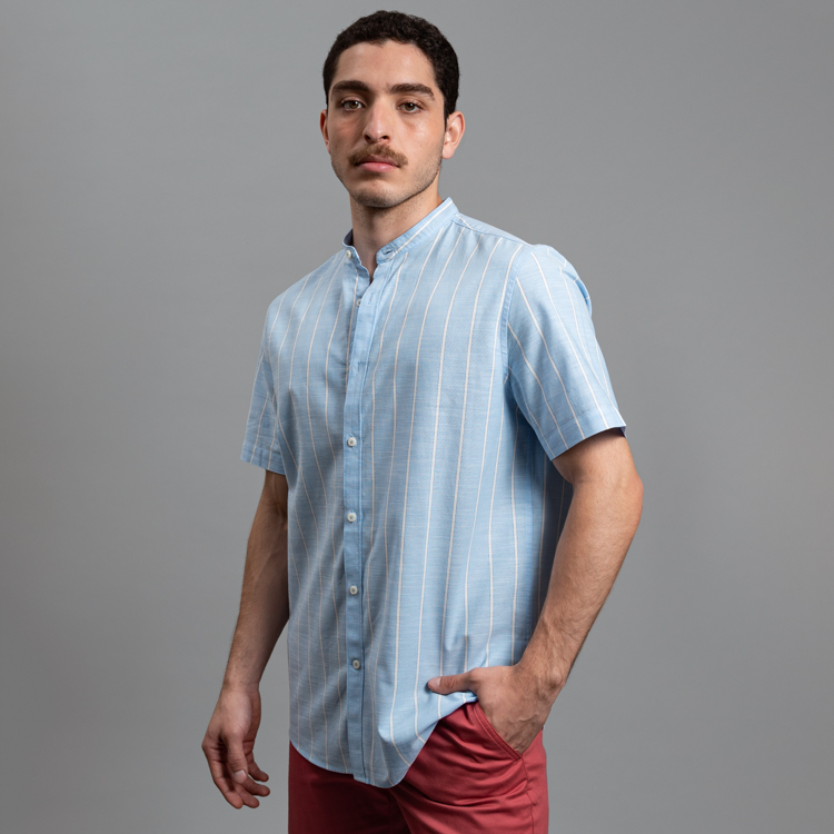 camisa casual celeste estructura plana marca carven slim 161517 CELESTE 1
