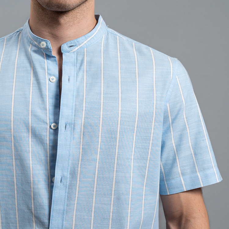 camisa casual celeste estructura plana marca carven slim 161517 CELESTE 2