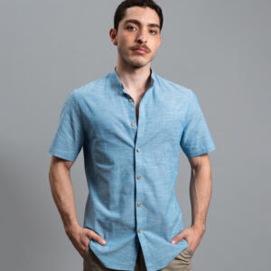 camisa casual celeste estructura plana marca carven slim 161521 CELESTE 1