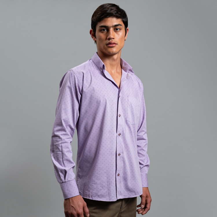 camisa casual morado estructura plana marca emporium slim 157589 345594 1