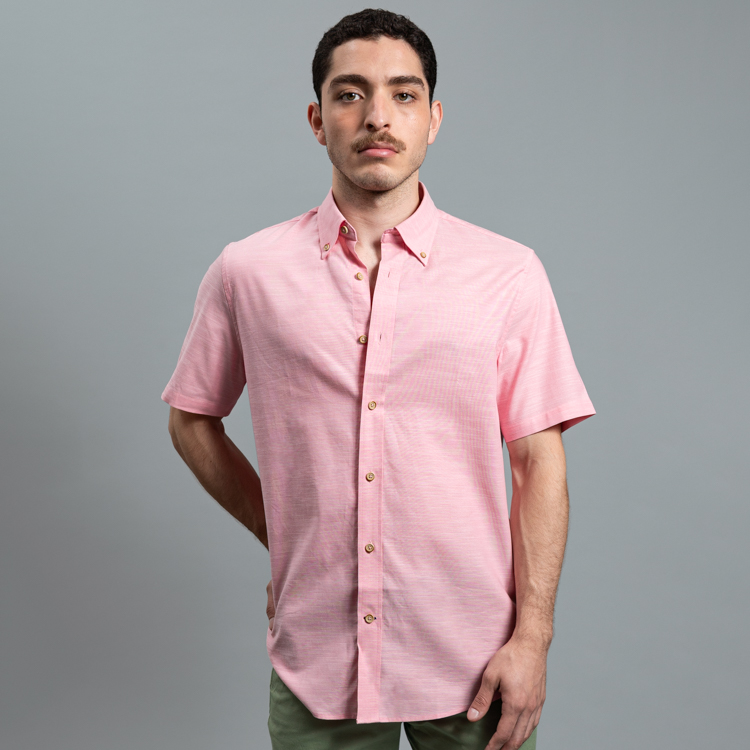 camisa casual rosa estructura plana marca carven slim 161519 ROSADO 1