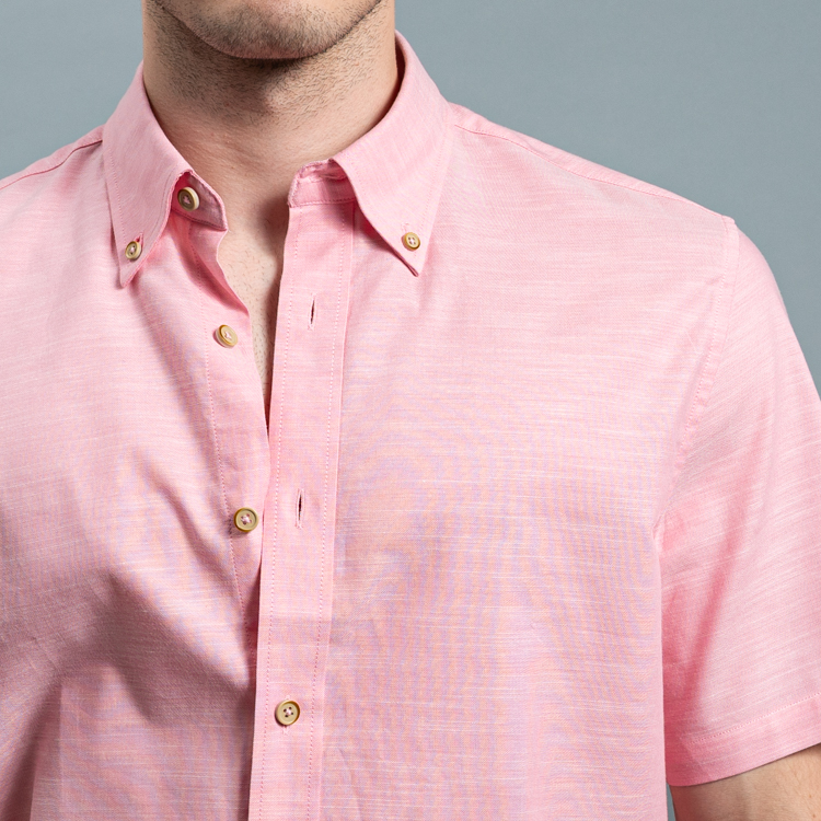 camisa casual rosa estructura plana marca carven slim 161519 ROSADO 2