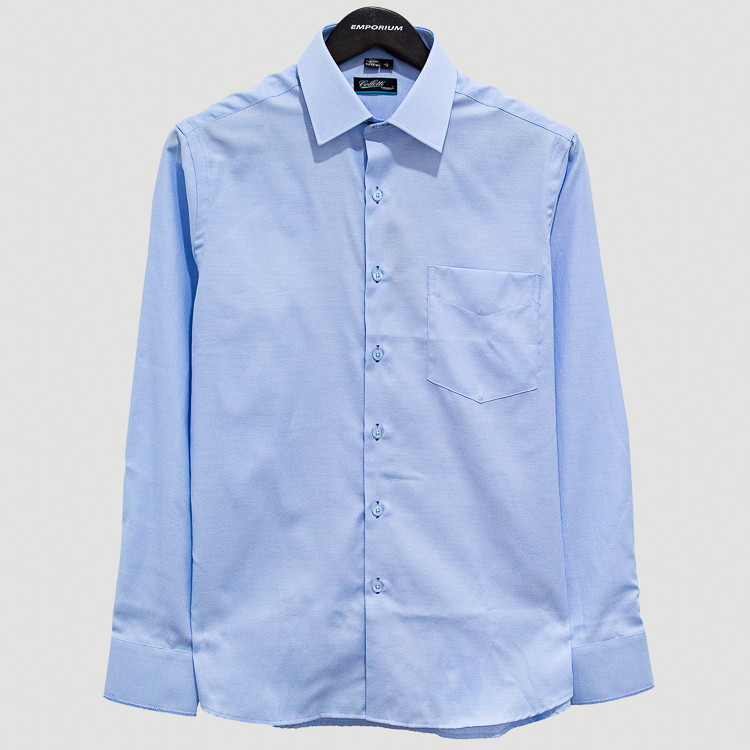 Camisa celeste diseño textura labrada marca Colletti clásico | 128186