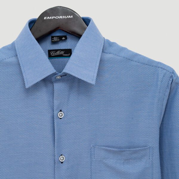 camisa celeste estructura labrada marca colletti cl sico 151011 CELESTE 2