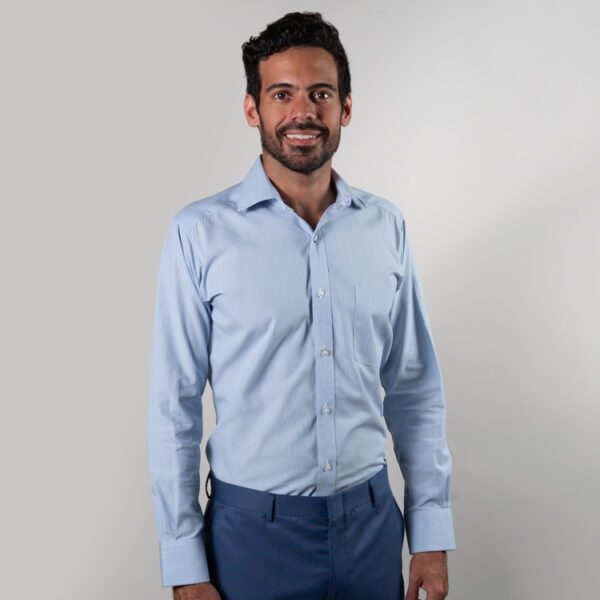 camisa celeste estructura labrada marca smart slim 121173 CELESTE 1