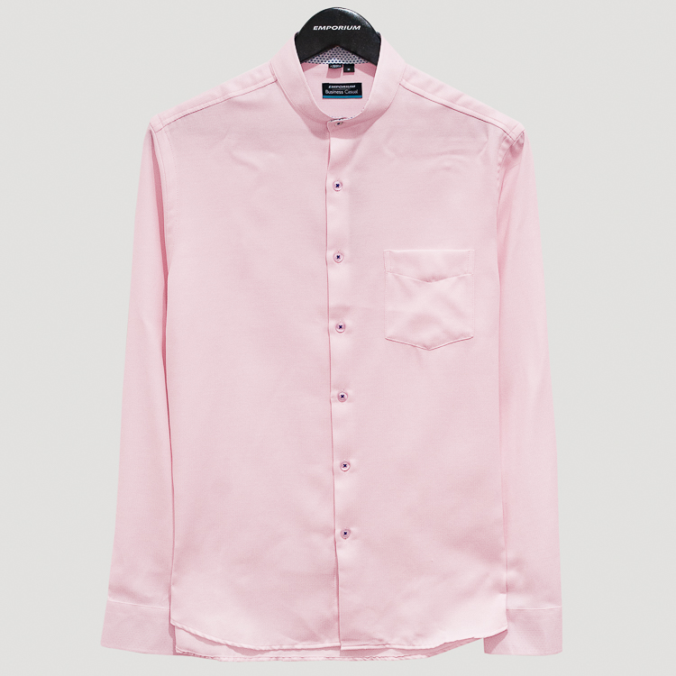 Camisa cuello mao rosado estructura plana marca Emporium Business Casual clásico | 129932