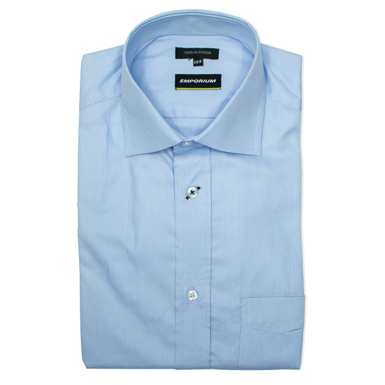 Camisa azul con diseño texturizada marca Emporium Slim | 117414