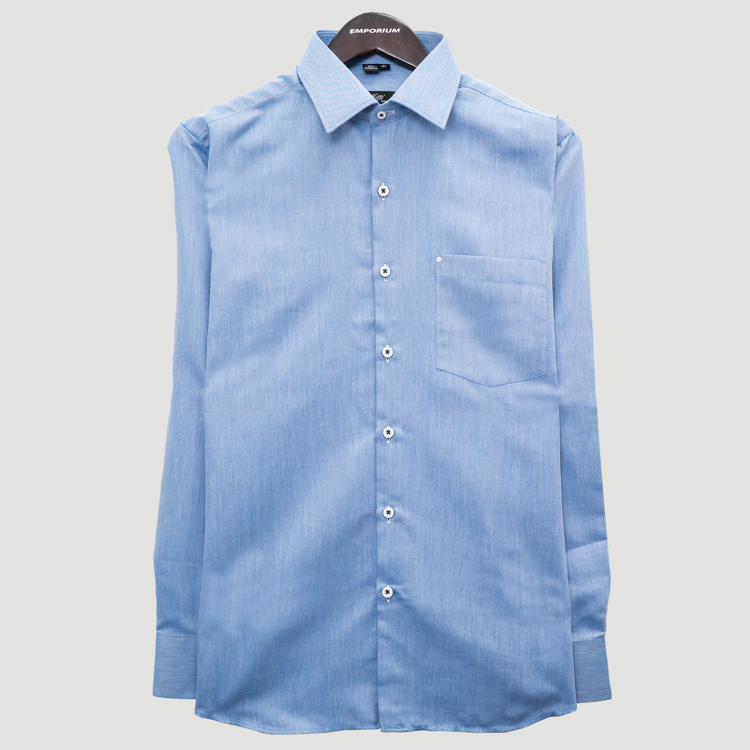 camisa formal azul estructura labrada marca colletti cl sico 160863 AZUL 1