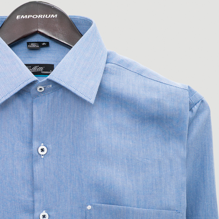 camisa formal azul estructura labrada marca colletti cl sico 160863 AZUL 2