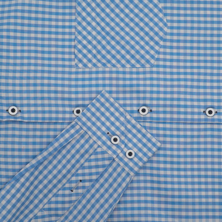 camisa formal celeste diseno a cuadros marca business casual cl sico 160849 CELESTE 3