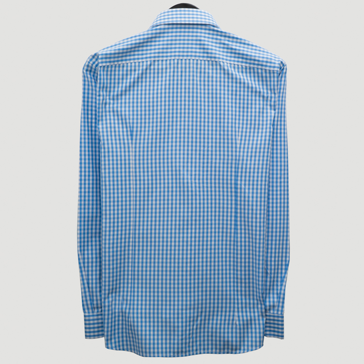 camisa formal celeste diseno a cuadros marca business casual cl sico 160849 CELESTE 4