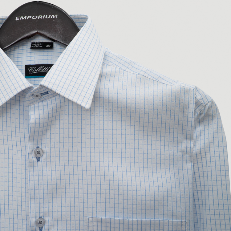 camisa formal celeste estructura labrada marca colletti cl sico 160854 CELESTE 2