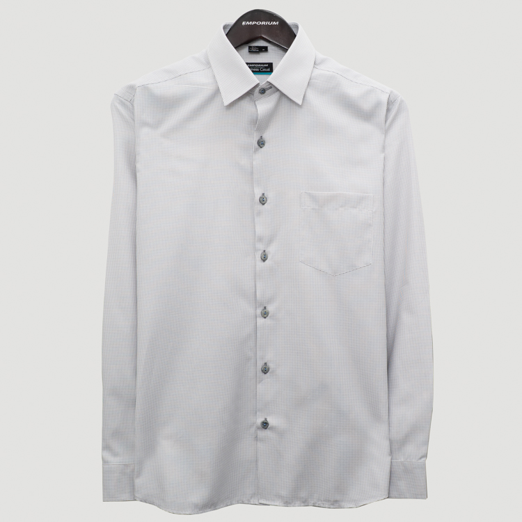 camisa formal gris estructura labrada marca business casual cl sico 160893 GRIS 1