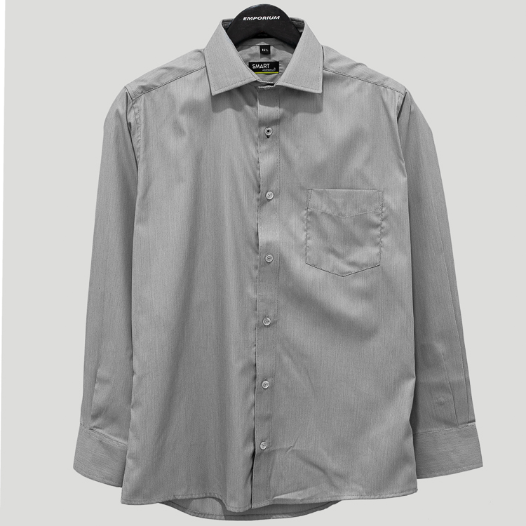 Camisa gris con diseño liso marca Smart slim | 125682