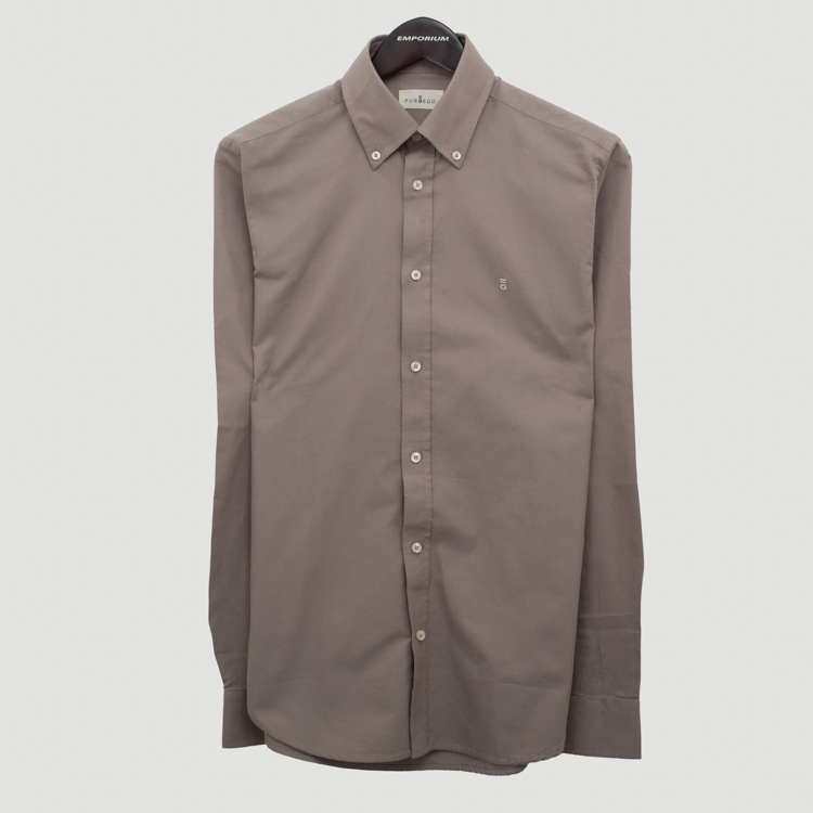 camisa gris estructura plana marca puro ego cl sico 158034 365534 1