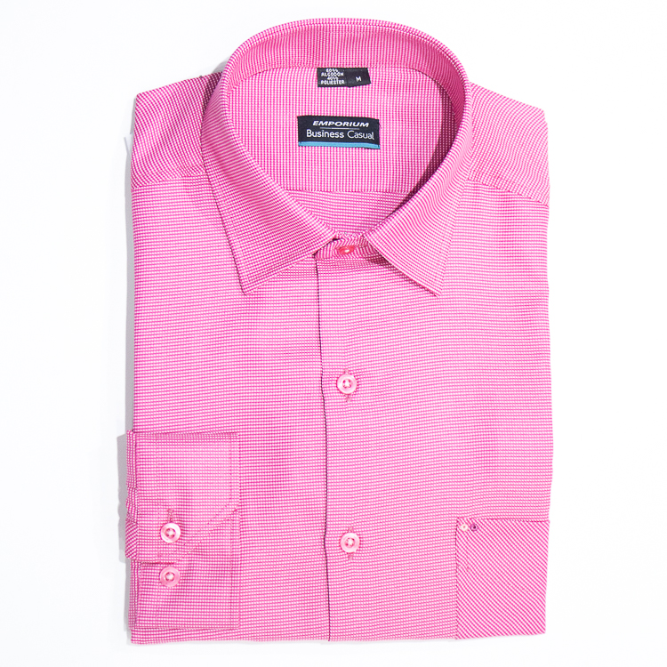 Camisa lila con diseño de micro cuadros marca Emporium Casual Clásica | 122689