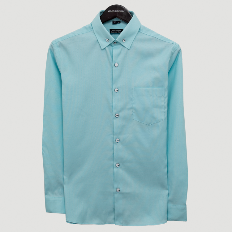 camisa menta estructura labrada marca bcasual cl sico 151234 380320