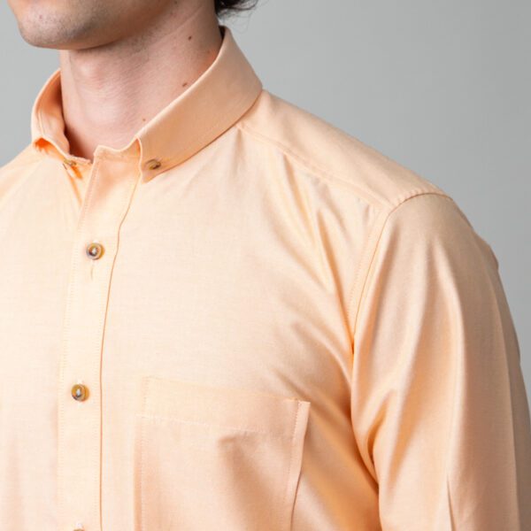 camisa naranja estructura oxford liso marca business casual slim 147708 249630 2