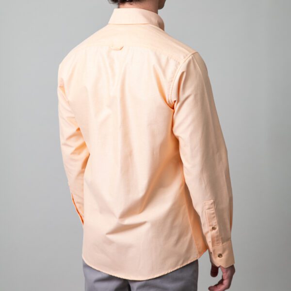 camisa naranja estructura oxford liso marca business casual slim 147708 249630 3
