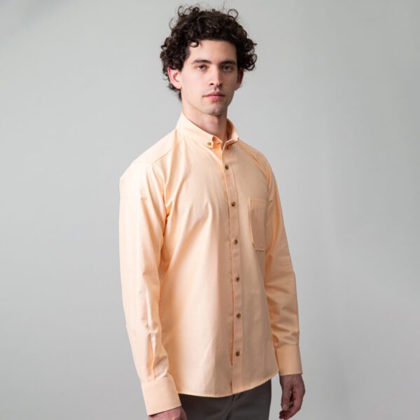 camisa naranja estructura oxford liso marca business casual slim 147708 NARANJA 1