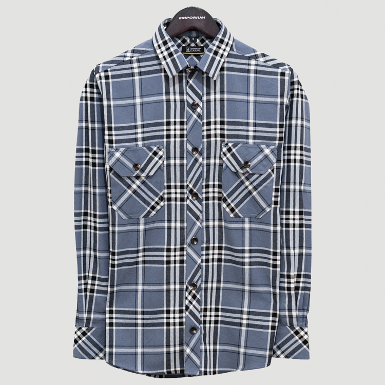 camisa negra diseno de cuadros marca business casual cl sico 141384 380096