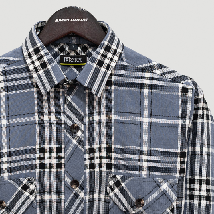 camisa negra diseno de cuadros marca business casual cl sico 141384 380096