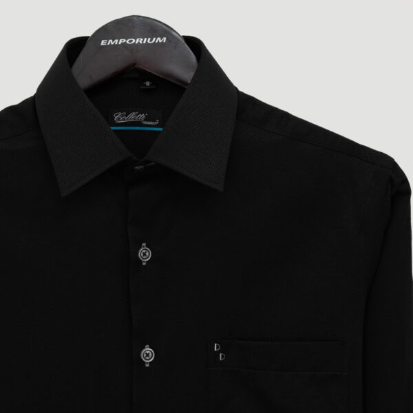 camisa negra estructura labrada marca colletti cl sico 151001 280915 2