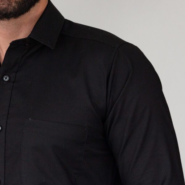 camisa negro estructura plana lisa marca business casual slim 144166 216847 2