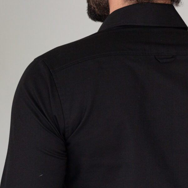 camisa negro estructura plana lisa marca business casual slim 144166 216847 4