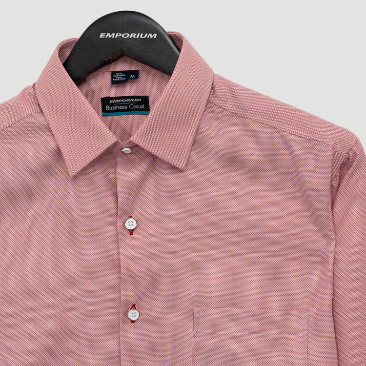 camisa roja estructura labrada marca business casual cl sico 155478 ROJO 2