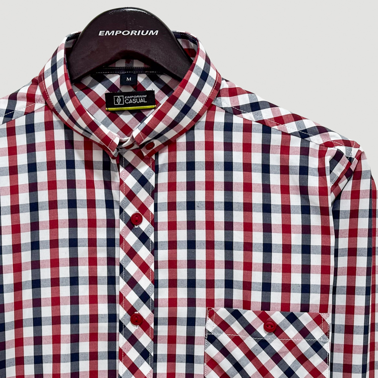 camisa roja estructura plana marca business casual slim 141389 ROJO 2