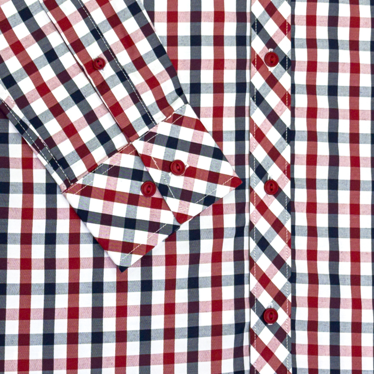 camisa roja estructura plana marca business casual slim 141389 ROJO 3