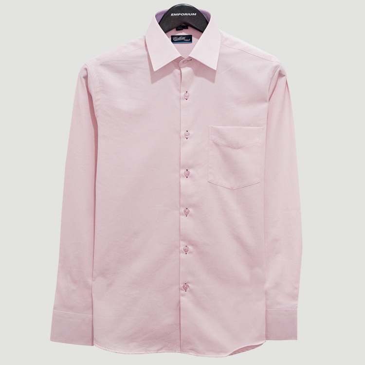 Camisa rosada estructura labrada marca Colletti clásico | 135386