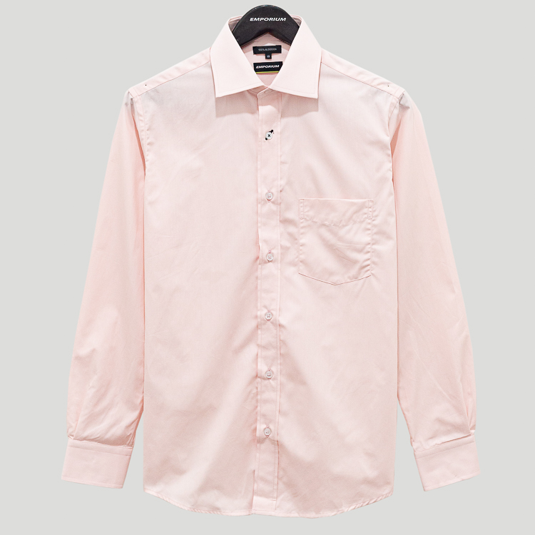Camisa rosada diseño plano liso marca Emporium Slim | 124801