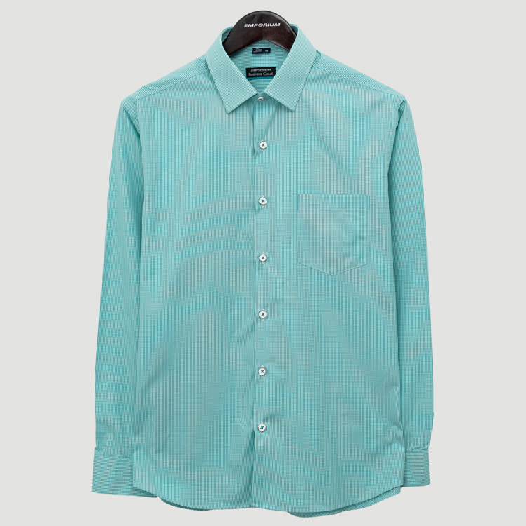 camisa verde estructura labrada marca business casual cl sico 155474 327790 1