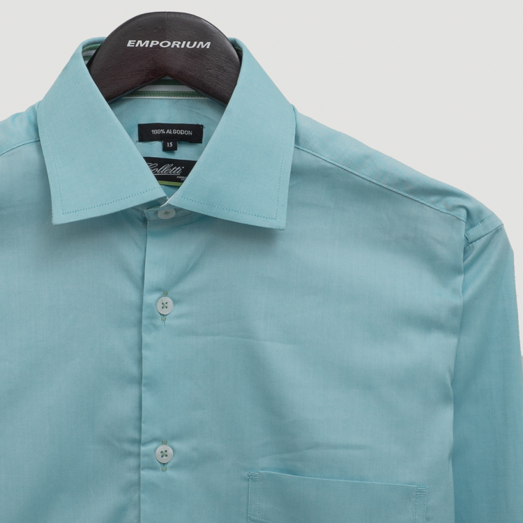 camisa verde estructura plana marca colletti slim 158762 VERDE 2