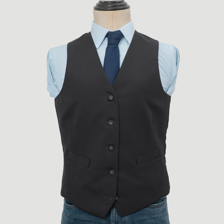 chaleco negro estructura plana marca emporium slim 159607 NEGRO 1