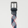 cincho azul blanco y rojo diseno trenzado marca buckle cl sico 154168 AZBLRO 2